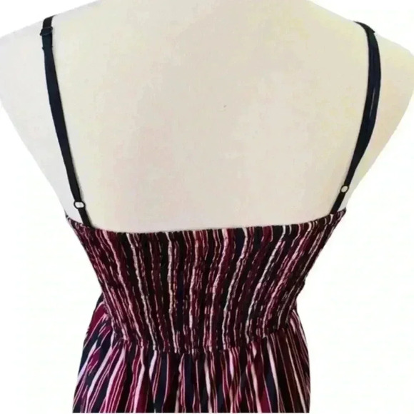 Band of Gypsies Sweetheart Spaghetti Strap Jumpsuit Black/Bordeaux Stripe-XS-NWT - Picture 3 of 9